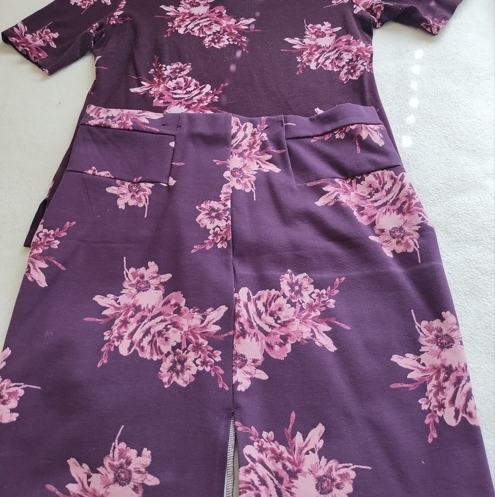 Skirt and Blouse set Wine and Pink by Simply Styled by Sears